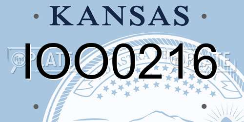 IOO0216 Kansas License Plate