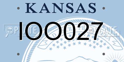 IOO027 Kansas License Plate