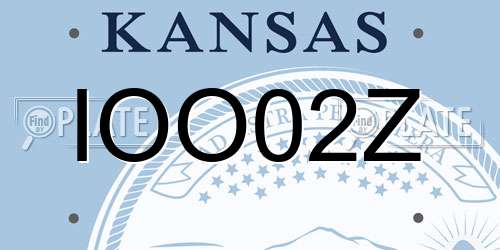 IOO02Z Kansas License Plate