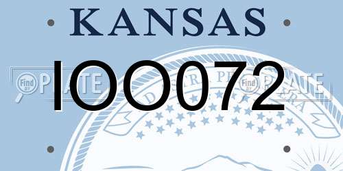 IOO072 Kansas License Plate