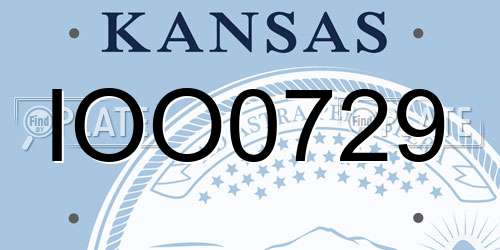 IOO0729 Kansas License Plate