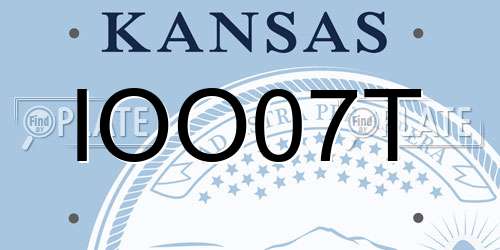 IOO07T Kansas License Plate