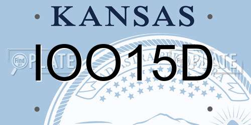 IOO15D Kansas License Plate