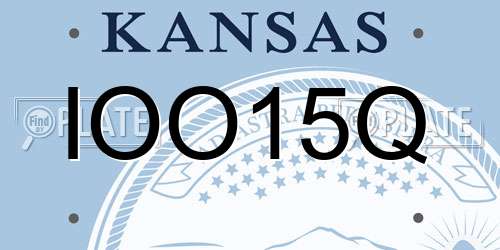 IOO15Q Kansas License Plate