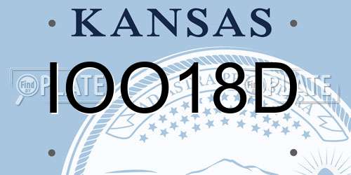 IOO18D Kansas License Plate