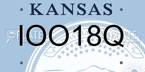 IOO18Q Kansas License Plate