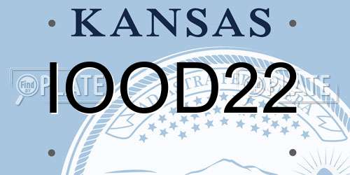 IOOD22 Kansas License Plate