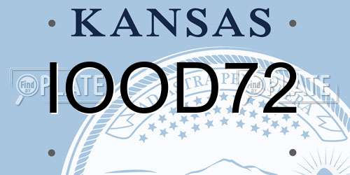 IOOD72 Kansas License Plate