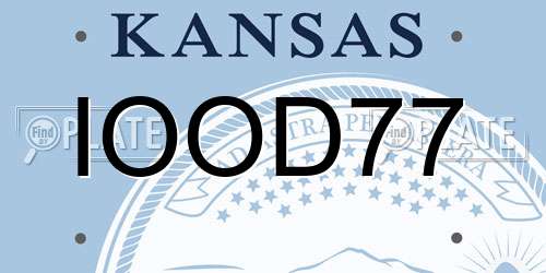 IOOD77 Kansas License Plate