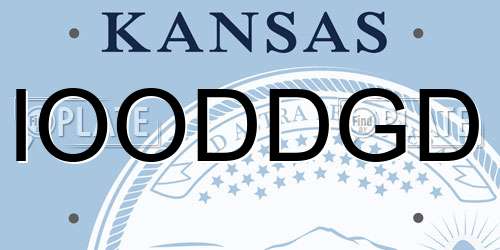 IOODDGD Kansas License Plate