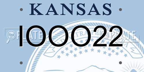 IOOO22 Kansas License Plate