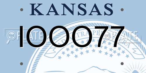 IOOO77 Kansas License Plate