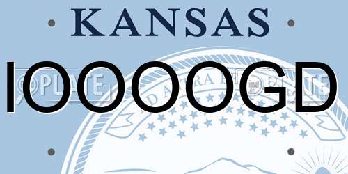 IOOOOGD Kansas License Plate