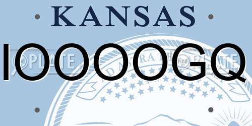 IOOOOGQ Kansas License Plate