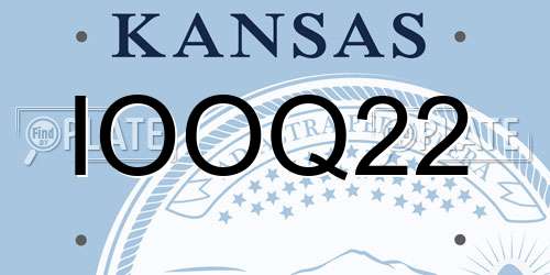 IOOQ22 Kansas License Plate