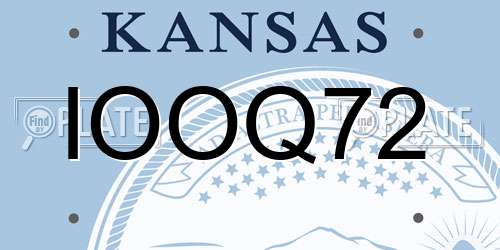 IOOQ72 Kansas License Plate