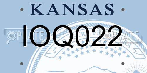 IOQ022 Kansas License Plate