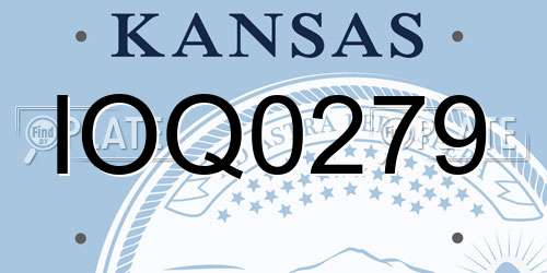IOQ0279 Kansas License Plate