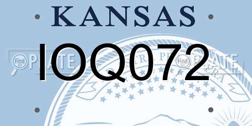 IOQ072 Kansas License Plate