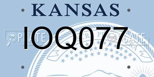 IOQ077 Kansas License Plate