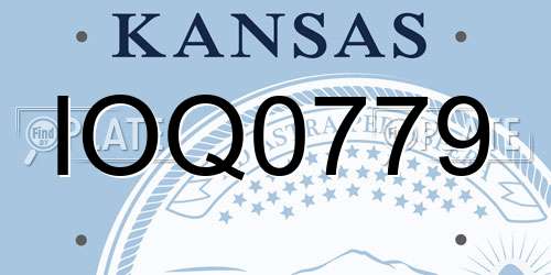 IOQ0779 Kansas License Plate