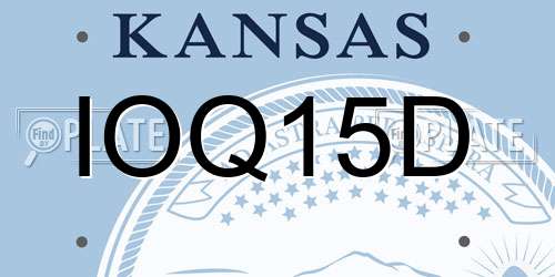 IOQ15D Kansas License Plate