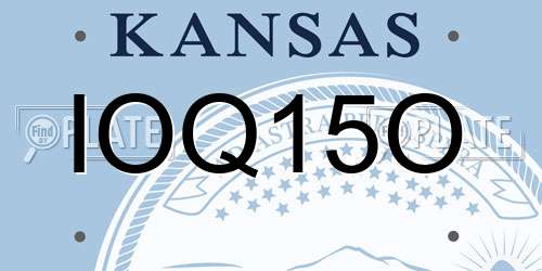IOQ15O Kansas License Plate