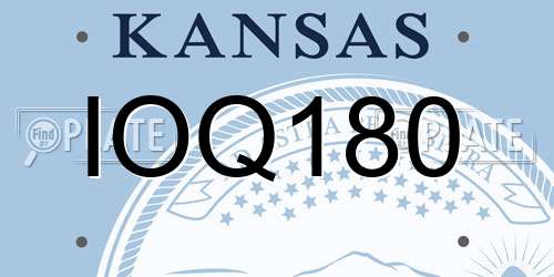 IOQ180 Kansas License Plate