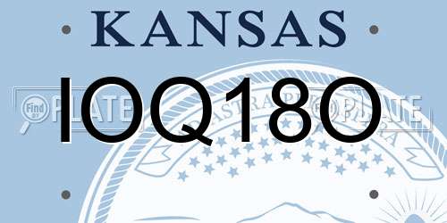IOQ18O Kansas License Plate