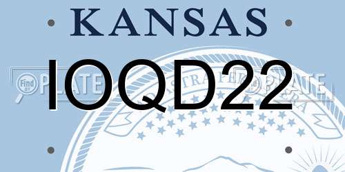 IOQD22 Kansas License Plate