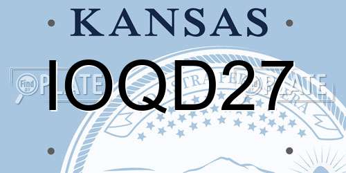 IOQD27 Kansas License Plate