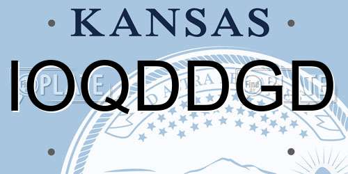 IOQDDGD Kansas License Plate