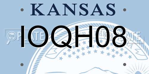 IOQH08 Kansas License Plate