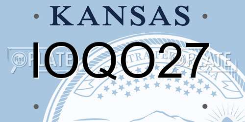 IOQO27 Kansas License Plate