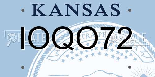 IOQO72 Kansas License Plate