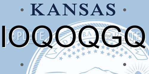 IOQOQGQ Kansas License Plate