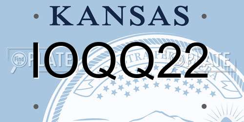 IOQQ22 Kansas License Plate
