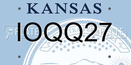 IOQQ27 Kansas License Plate