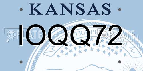 IOQQ72 Kansas License Plate