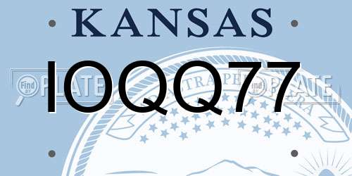 IOQQ77 Kansas License Plate