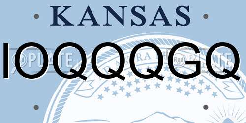 IOQQQGQ Kansas License Plate
