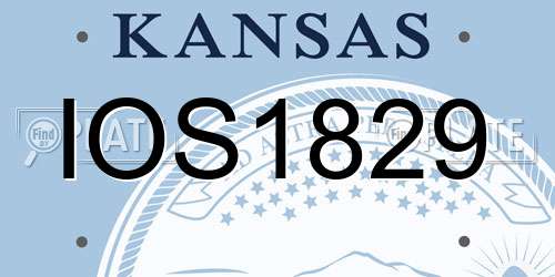 IOS1829 Kansas License Plate