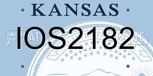 IOS2182 Kansas License Plate