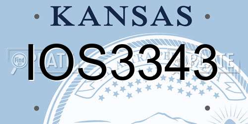 IOS3343 Kansas License Plate