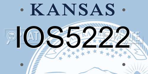 IOS5222 Kansas License Plate