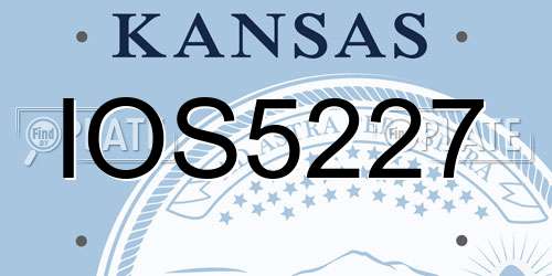 IOS5227 Kansas License Plate