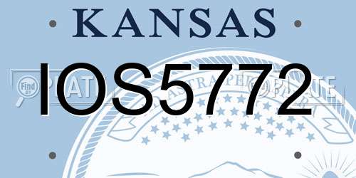 IOS5772 Kansas License Plate