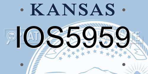 IOS5959 Kansas License Plate