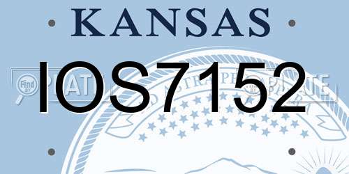IOS7152 Kansas License Plate