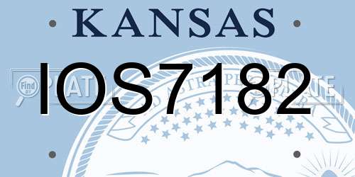 IOS7182 Kansas License Plate